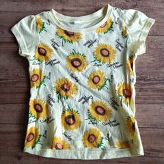 (古着)ひまわりTシャツ(size 100)