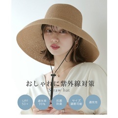 UVカット　つば広帽子の画像