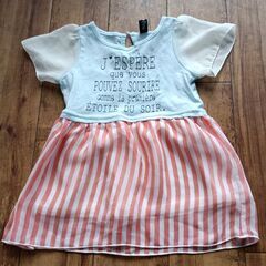 (古着)シースルー切り替えワンピース(size 80)