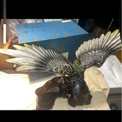 鷹の置物　鷹 鳥 置物 木 木製 インテリア ワシ 風水 和 ア...