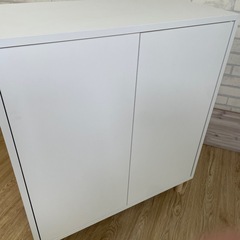 IKEA エーケト EKET キャビネット コンビネーション ホワイト　木製脚付き の画像