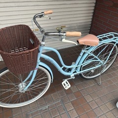 26インチ　LEDオートライト付き子供用自転車　ライトブルー
