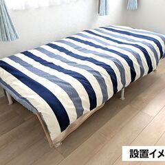 シングルベッドフレーム 白の画像