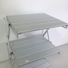 アルミ 3段ラック コンパクトシェルフ フォールディングラック 折りたたみ式 アウトドア キャンプ BBQ ☆ 札幌市 北区 屯田 の画像