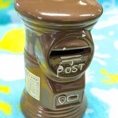☆貯金箱　茶色ポスト　中古品　100円　