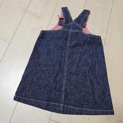 【100】MIKI HOUSE　ミキハウス　サロペット　オーバーオール　ジャンパースカート　デニムの画像