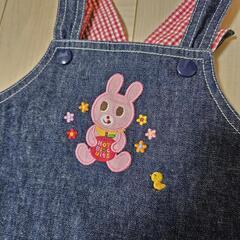 【100】MIKI HOUSE　ミキハウス　サロペット　オーバーオール　ジャンパースカート　デニムの画像