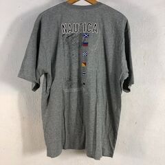 🔶🔷期間限定・特別価格🔷🔶NAUTICA Tシャツ XL 両面プリント マリン 信号旗 グレー 古着の画像