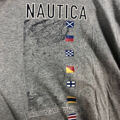 🔶🔷期間限定・特別価格🔷🔶NAUTICA Tシャツ XL 両面プリント マリン 信号旗 グレー 古着の画像