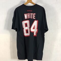 🔷🔶期間限定・特別価格🔶🔷Reebok Tシャツ XL Roddy White 84番 アメフト 両面プリント 黒 古着の画像