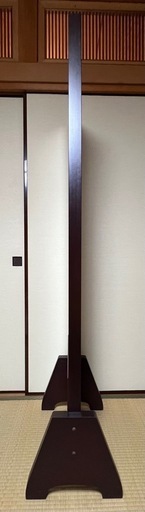 姿見/スタンドミラー 鎌倉彫 牡丹の彫り物 日本板硝子製ガラス 162cm高