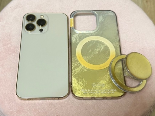 【お話中】iPhone13pro 128GB ケース付き ゴールド