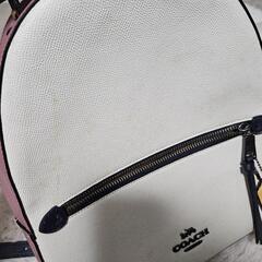 Coach コーチ ピンク×白 ミニリュックサック 本革の画像