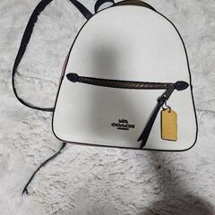 Coach コーチ ピンク×白 ミニリュックサック 本革の画像