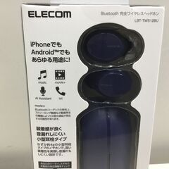 🍀【美品】エレコム ワイヤレスイヤホン Bluetooth5.0 完全ワイヤレス AAC対応 カナル型 ブルー LBT-TWS12BU 小型の画像