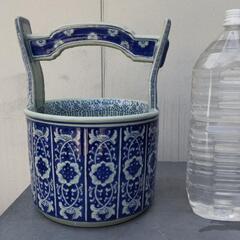 陶器　手桶　　花瓶　メダカ　ガーデニングの画像