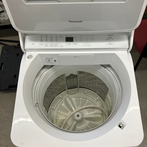 K2507-012 Panasonic 洗濯機 NA-F8AE9 8.0kg 2021年製 動作確認済み キズ汚れ有り