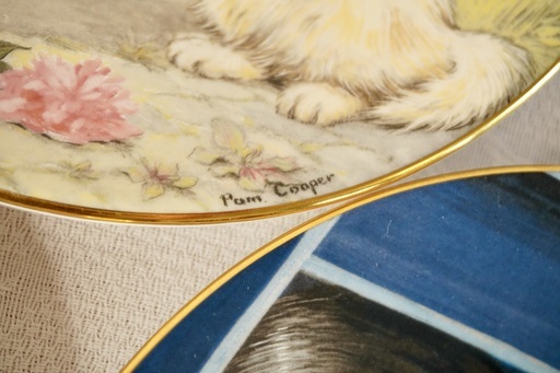 イギリス ヴィンテージ イヌとネコ 絵皿 10枚セット コレクションプレート