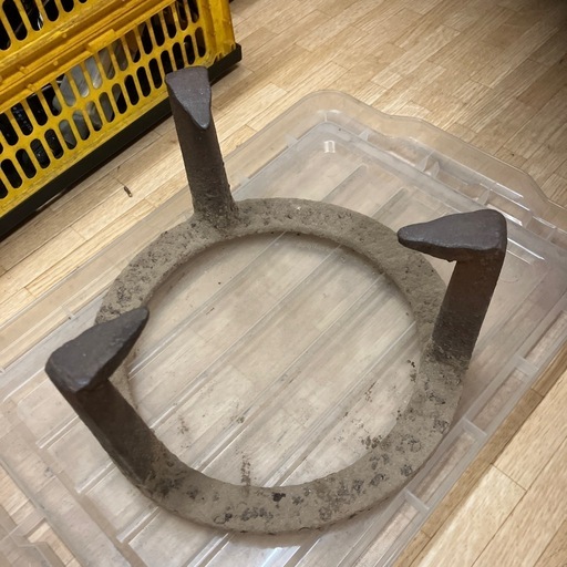 火鉢☆囲炉裏☆銅製☆鉄のゴトクと灰入り☆古民家家具☆床埋め込み用