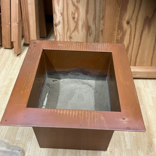 火鉢☆囲炉裏☆銅製☆鉄のゴトクと灰入り☆古民家家具☆床埋め込み用