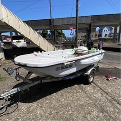 【トレーラブルボート】オーガニックボート　アスボヤ33 軽トレーラー、船外機、魚探等フルセット の画像