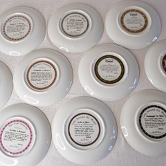 ダンバリーミント レスリーアン アイボリー猫絵皿10枚セット