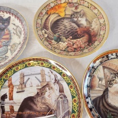 ダンバリーミント レスリーアン アイボリー猫絵皿10枚セット ダンバリーミント レスリーアン アイボリー猫絵皿10枚セット