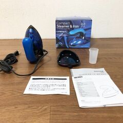2in1 コンパクトスチーマー＆アイロン GC-J15-BL し...