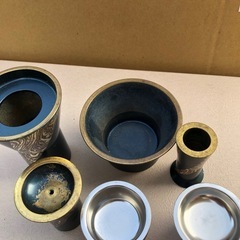 具足セット 仏具セット 6具足 高岡銅器 詩杯型 墨流し 3.0寸の画像