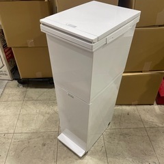 美品 ゴミ箱 2段  オフグレー