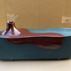 レトロ清水焼花瓶の画像