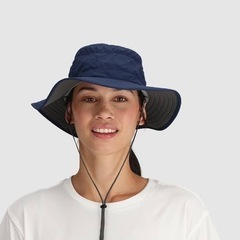 ネイビー バケットハット 調整可能ストラップ