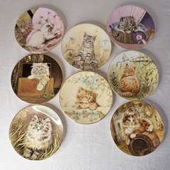 イギリス ヴィンテージ ネコ 絵皿 8枚セット コレクションプレート