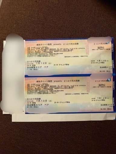 とっとり花火回廊　自由観覧エリアチケット