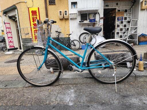 『美品　ＳＡＬＥ　３０％』　ブリヂストン　２７インチ　3変速　ライト　カゴ　付き　青　配達可能