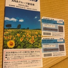 ANA株主優待券と搭乗割引券2枚