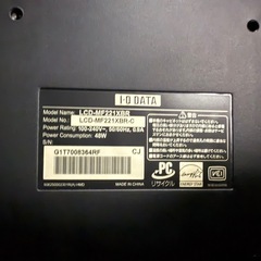 パソコンモニター I-O DATA　液晶ディスプレイ　LCD-MF221XBRの画像