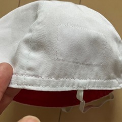 つば無し赤白帽子　2点の画像