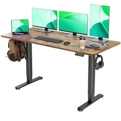 昇降式スタンディングデスク 電動式 幅140cm ヴィンテージ調の画像