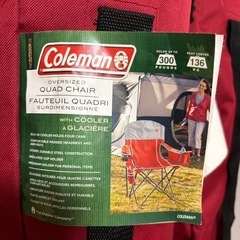 Coleman  チェア 2台　クーラー付き 耐荷重130kgの画像
