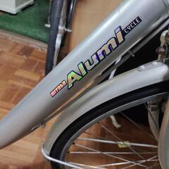 Alumi シティサイクル シルバー 前カゴ付き　広島引取限定 自転車の画像