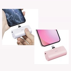 【iWARK正規品】Lightnin軽量モバイルバッテリー〈 Pink &White 〉2set ♡♡の画像