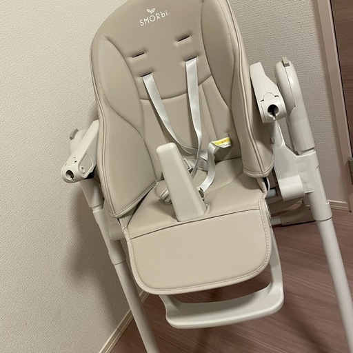 【ほぼ未使用】【美品】スモルビ ハイ&ロー ベビーチェア サンドグレー