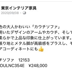 東京インテリア　大型ソファ　横約250の画像