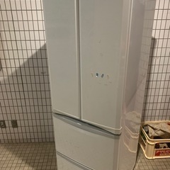 実働 中古　三菱ノンフロン冷蔵庫400L 白