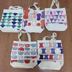 【バラ売り可】カルディ KALDI もへじ トートバック　5点の画像
