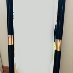 スタイリッシュ】レトロモダンなスタンドミラー（78×38cm）の画像