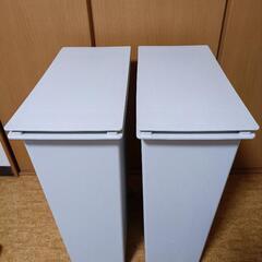 手渡し限定■まとめて/無印良品キャスター付きごみ箱×2スリムサイズ/ゴムマット×2
