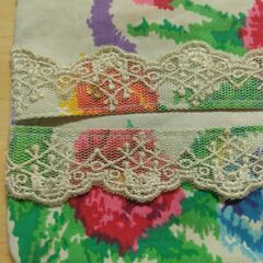 ポケットティッシュケース　レース×花の画像