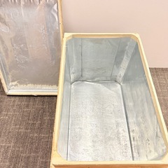 ビンテージ 希少 お茶箱 リメイク 道具入れ 茶箱 ブリキ 昭和レトロ 木箱  ヴィンテージ  BOX 収納の画像